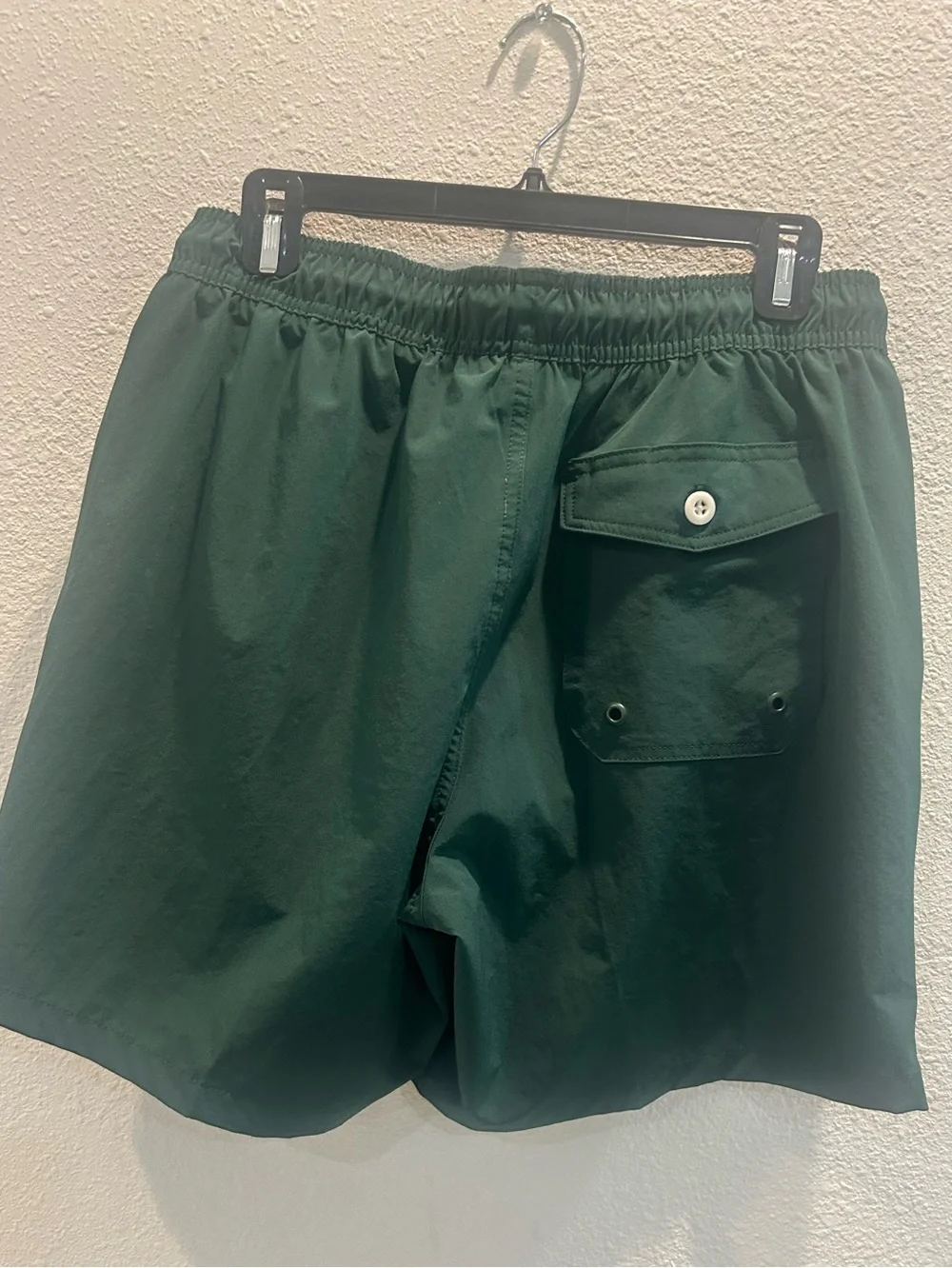 George Forest Green Swim Trunks with White Drawstring